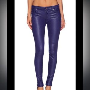 7 FOR ALL MANKIND SEAMED SKINNY JEAN - CRACKLED LEATHER